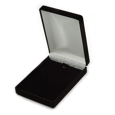 Luxury Black Velour Brooch/ Pendant/ Earring/ Hair Accessories Jewellery Box - main view