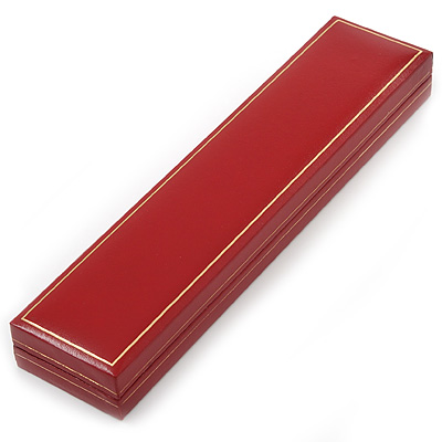 Red Leatherette Bracelet/ Pendant/ Watch Jewellery Box - main view