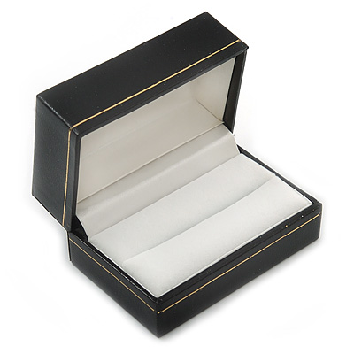 Black Leatherette One & Two Rings Box (Rings are not included) - main view