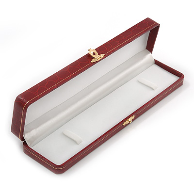 Luxury Burgundy Red Snake Leatherette Bracelet/ Pendant/ Watch Jewellery Box