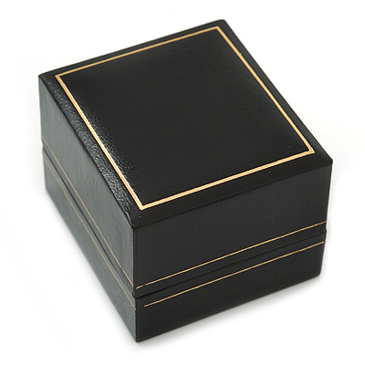 Black Leatherette Ring Box - main view