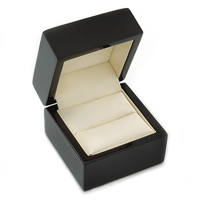 Luxury Wooden Black Ring Box - main view
