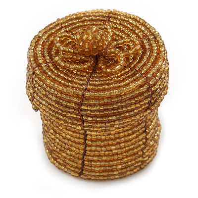 Ring/ Pendant/ Earrings Honey Gold Glass Bead Handmade Box - main view
