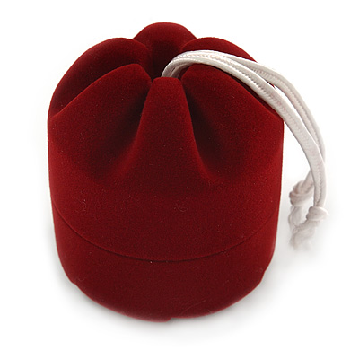Burgundy Red Velour Pouch Jewellery Box For Small Ring/ Stud Earrings/ Pendant/ Small Brooch