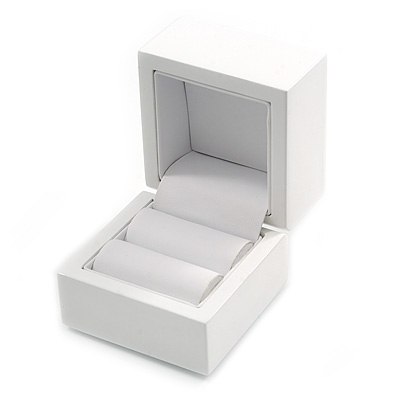 Luxury Wooden Snow White Gloss Ring/ Stud Earrings Box (Rings are not included)