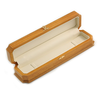 Victorian Style Luxury Wood Oak Gloss Jewellery Presentation Box (Bracelet, Pendant)