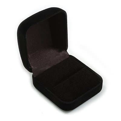 Black Velour Ring/ Stud Earring Gift Box - main view