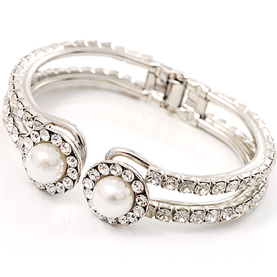Imitation Pearl Fashion Bangle Bracelet - main view
