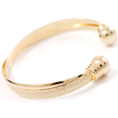 Gold Twisted Fashion Bangle Bracelet - main view