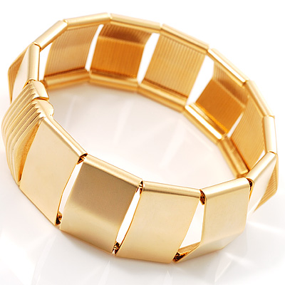 Gold Geometrical Fashion Bangle - main view