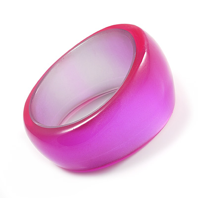 Oversized Pearlescent Pink Resin Bangle - main view