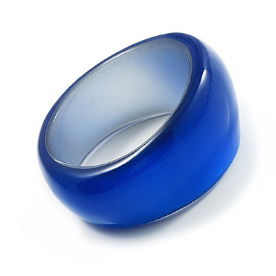 Oversized Pearlescent Navy Blue Resin Bangle - main view