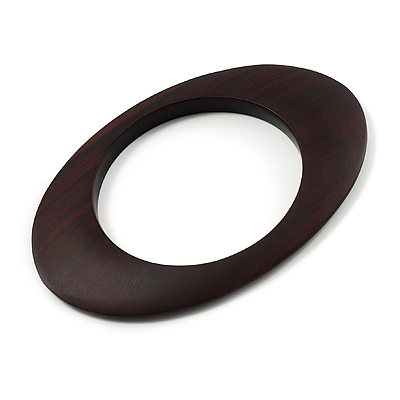 Thin Oval Wood Bangle (Dark Brown) - main view