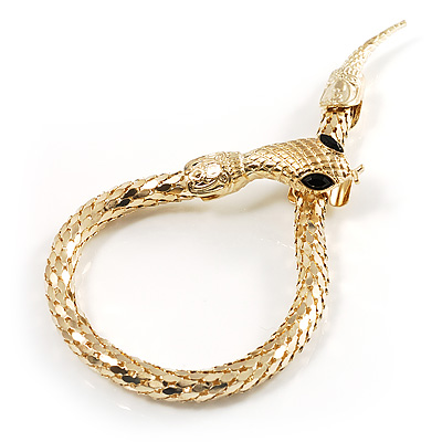 Gold Tone Mesmerized Fashion Snake Bangle Bracelet (18cm) - main view