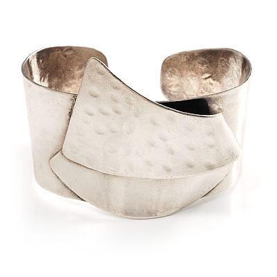Hammered Stainless Steel Tribal Sail Cuff-Bangle