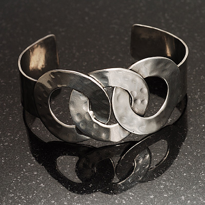 Tripple Ring Unity Stainless Steel Cuff Bangle - main view