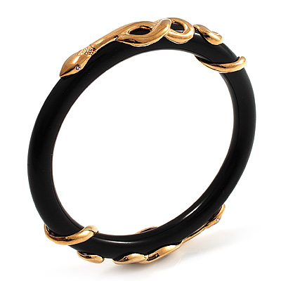 Gold Tone Snake Resin Bangle -18cm Length - main view