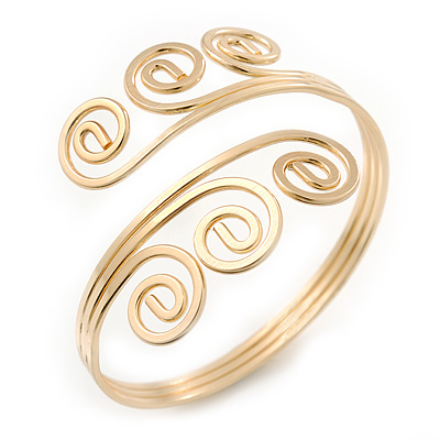 Greek Style Twirl Upper Arm, Armlet Bracelet In Gold Plating - Adjustable - main view
