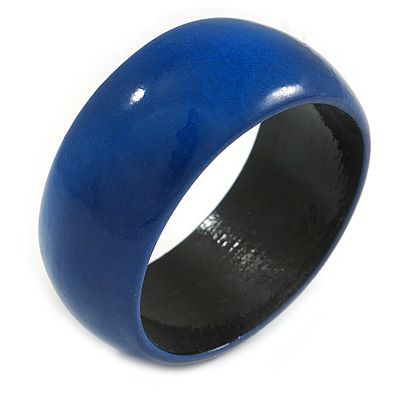 Blue Wood Bangle Bracelet - Medium - up to 18cm L(Possible Natural Irregularities) - main view