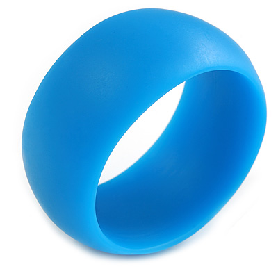 Off Round Acrylic Bangle Bracelet In Sky Blue Matte Finish - Medium Size - main view