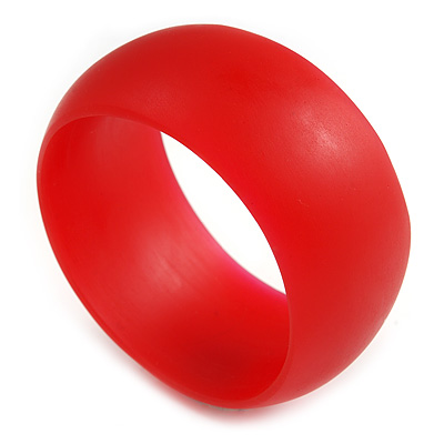 Acrylic Bangle Bracelet In Red Matte Finish - Medium Size