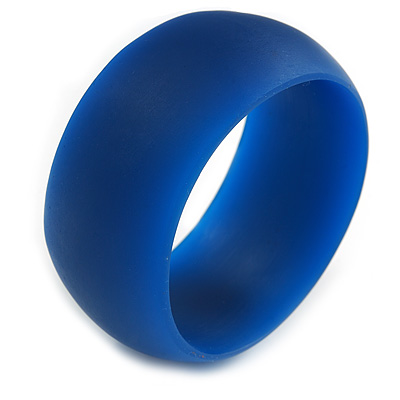 Acrylic Bangle Bracelet In Navy Blue Matte Finish - Medium Size
