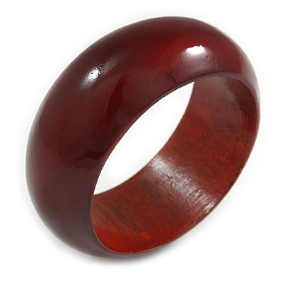 Mahogany Brown Red Wood Bangle Bracelet(Possible Natural Irregularities) - Small - main view