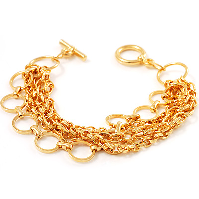 5-Strand Gold Tone Bracelet - main view