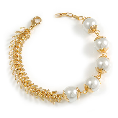 Virgin Gold Glass Pearl Bracelet