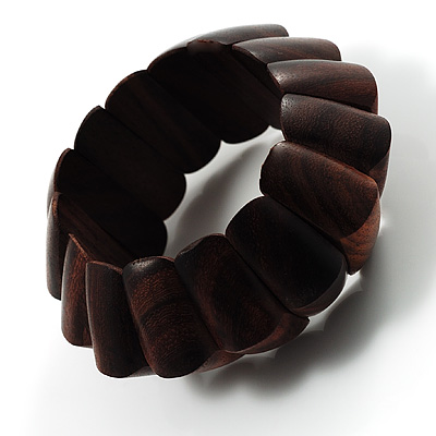Wood Stretch Bracelet (Dark Brown) - main view
