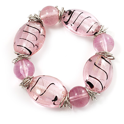 Bold Pink Glass Flex Bracelet - main view