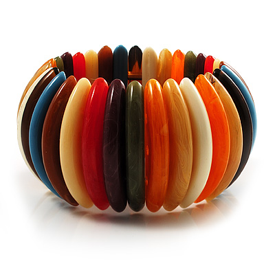Wide Multicoloured Flex Resin Bracelet - main view