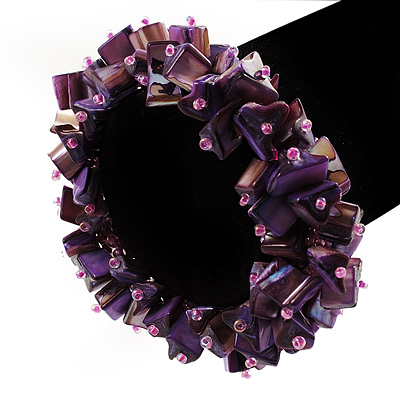 Purple Shell Chip Flex Bracelet