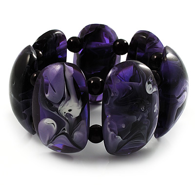 Wide Purple Resin Flex Bracelet - main view