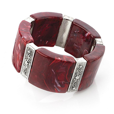 Cranberry Red Marble Flex Bracelet - main view