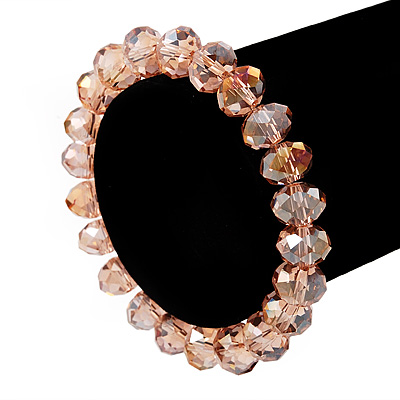 Pale Pink Glass Flex Bracelet - 18cm Length - main view