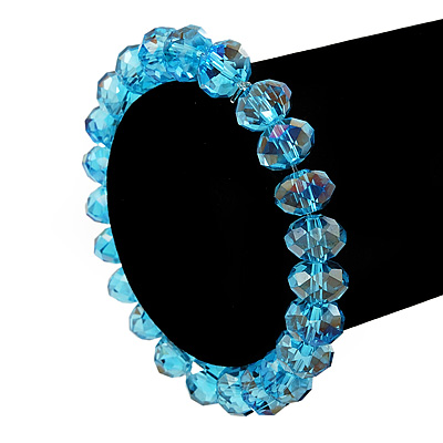 Azure Blue Glass Flex Bracelet - 18cm Length - main view