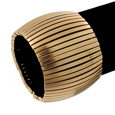 'Boutique' Matte Gold Stretch Bracelet - 18cm Length - main view
