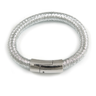 Unique Silver Thread Magnetic Bracelet In Silver Tone - 18cm L - main view