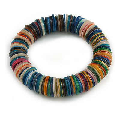 Multicoloured Shell Flex Bracelet - 18cm L - Medium - main view