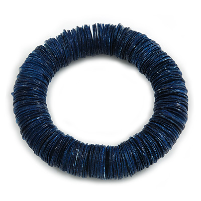 Dark Blue Shell Flex Bracelet - 17cm L - Medium