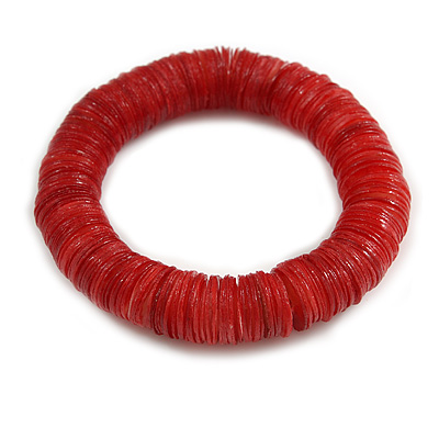 Pomegranate Red Shell Flex Bracelet - 17cm L - Medium - main view