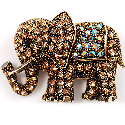 Fortunate Elephant Fashion Brooch - main view