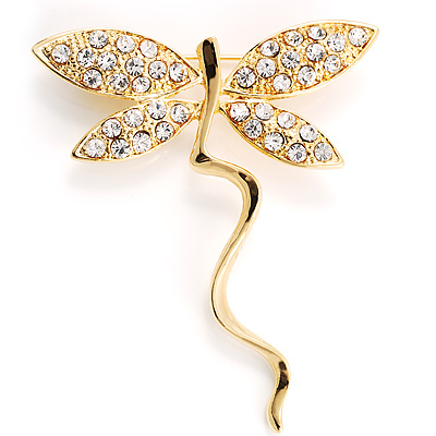 Gold Butterfly Fashion Brooch - main view