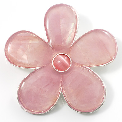 Vintage Pale Pink Daisy Brooch - main view