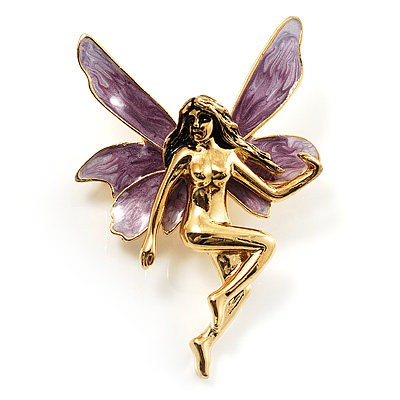 Magical Fairy With Purple Wings Brooch - main view
