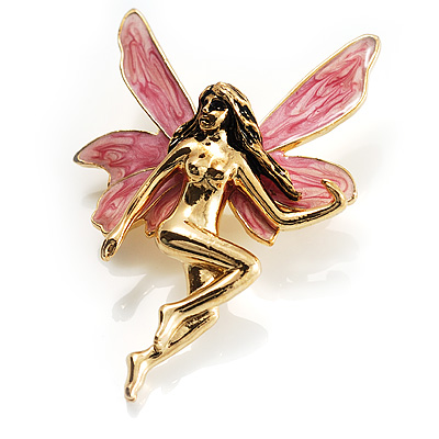 Magical Fairy With Pink Wings Brooch - main view
