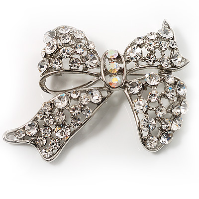 Classic Crystal Bow Brooch - main view