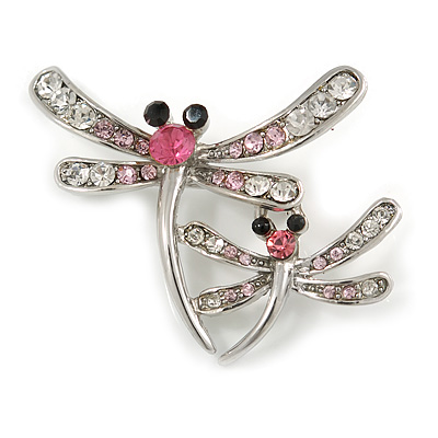Fancy Pink Dragonfly Fashion Brooch
