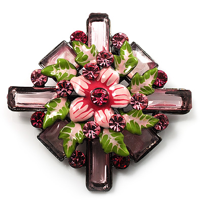 Statement Floral Brooch (Silver Tone) - main view